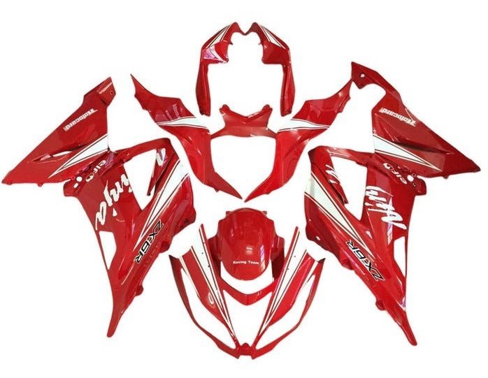Fairings for Kawasaki ZX6R 636 (2013-2018) Red, White at KingsMotorcycleFairings.com