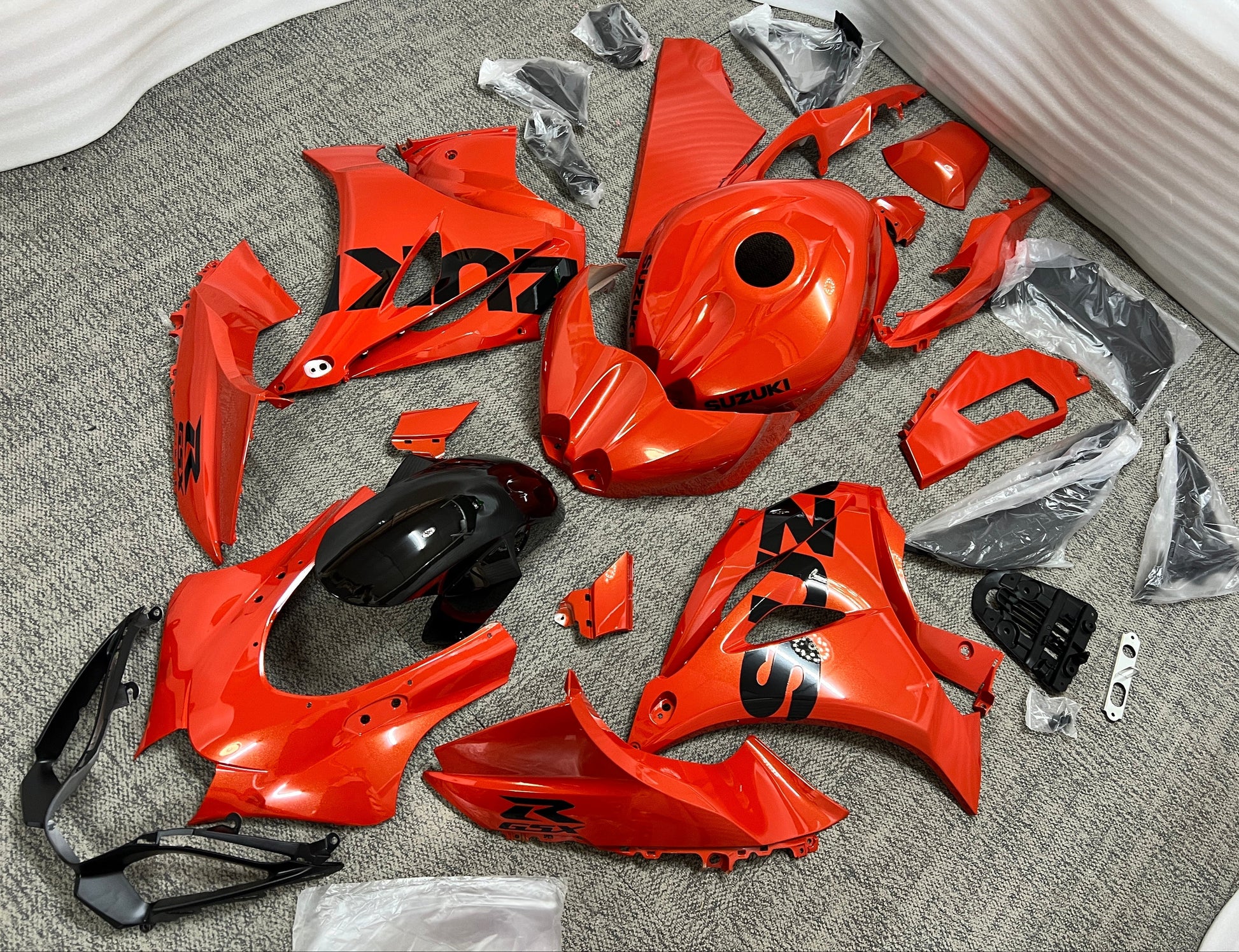 Fairings for Suzuki GSXR1000 (2017-2025) Metallic Orange, Black from KingsMotorcycleFairings.com