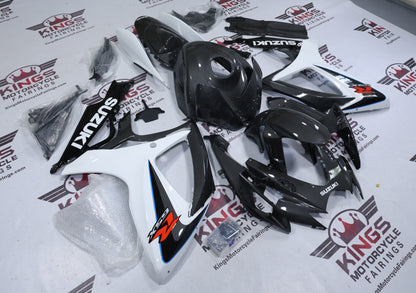 Fairings for Suzuki GSXR750 (2006-2007) Faux Carbon Fiber, White, Black from KingsMotorcycleFairings.com