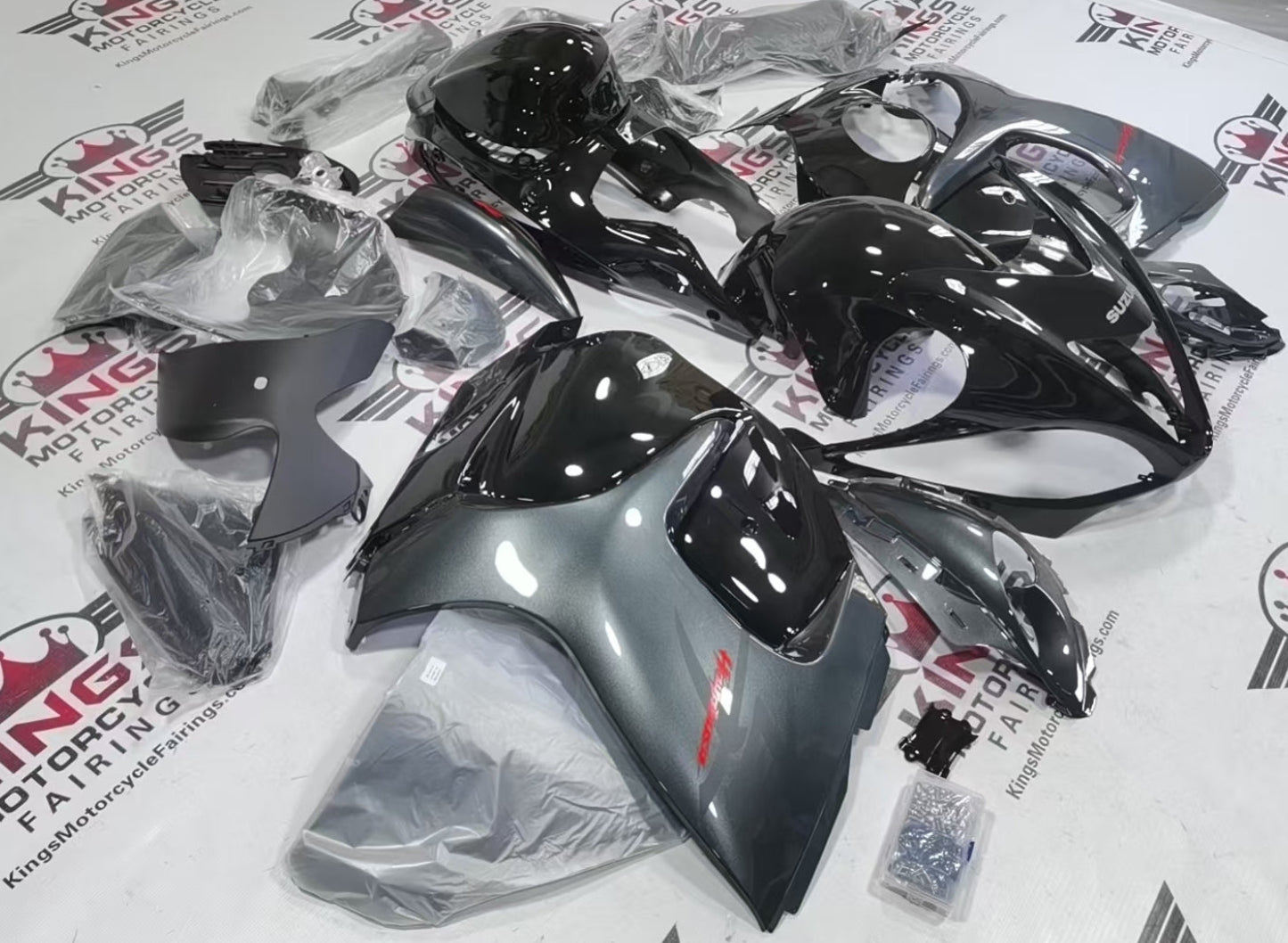 Fairings for Suzuki Hayabusa (2008-2020) Black, Gray from KingsMotorcycleFairings.com