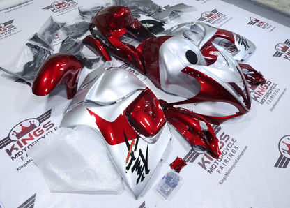 Fairings for Suzuki Hayabusa (2008-2020) Silver, Candy Red at KingsMotorcycleFairings.com
