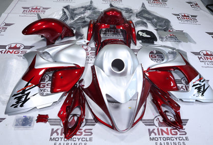 Fairings for Suzuki Hayabusa (2008-2020) Silver, Candy Red from KingsMotorcycleFairings.com