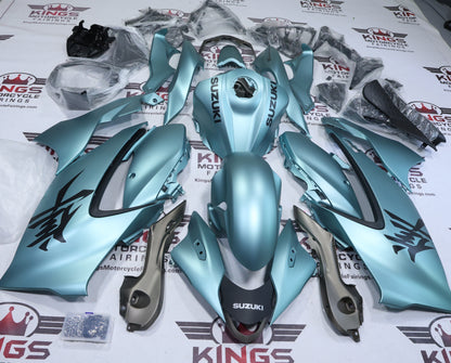 Fairings for Suzuki Hayabusa (2021-2025) Green Satin, Black from KingsMotorcycleFairings.com