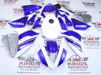 Fairings for Yamaha R1 (2012-2014) White, Blue Stripe at KingsMotorcycleFairings.com