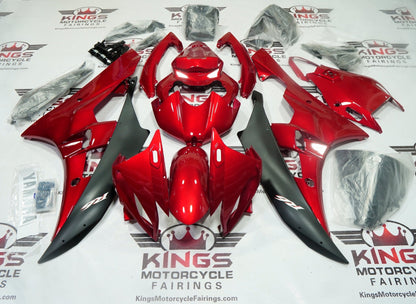 Fairings for Yamaha R6 (2006-2007) Candy Apple Red, Matte Black at KingsMotorcycleFairings.com