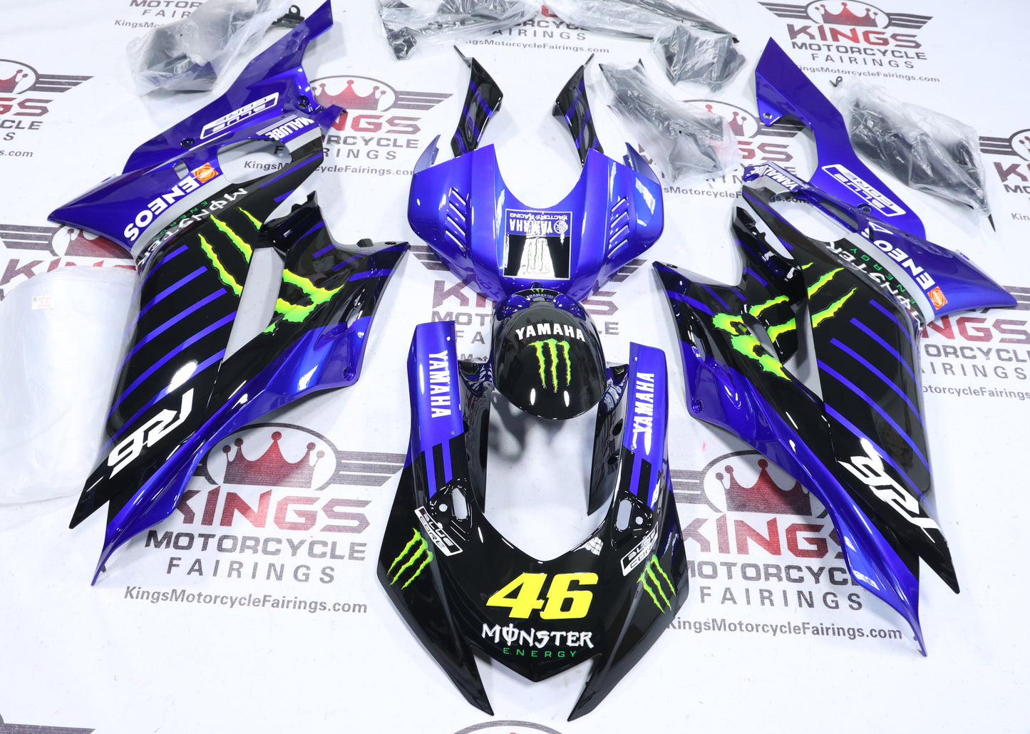 Fairings for Yamaha R6 (2017-2022) Black, Blue, Monster 46 at KingsMotorcycleFairings.com