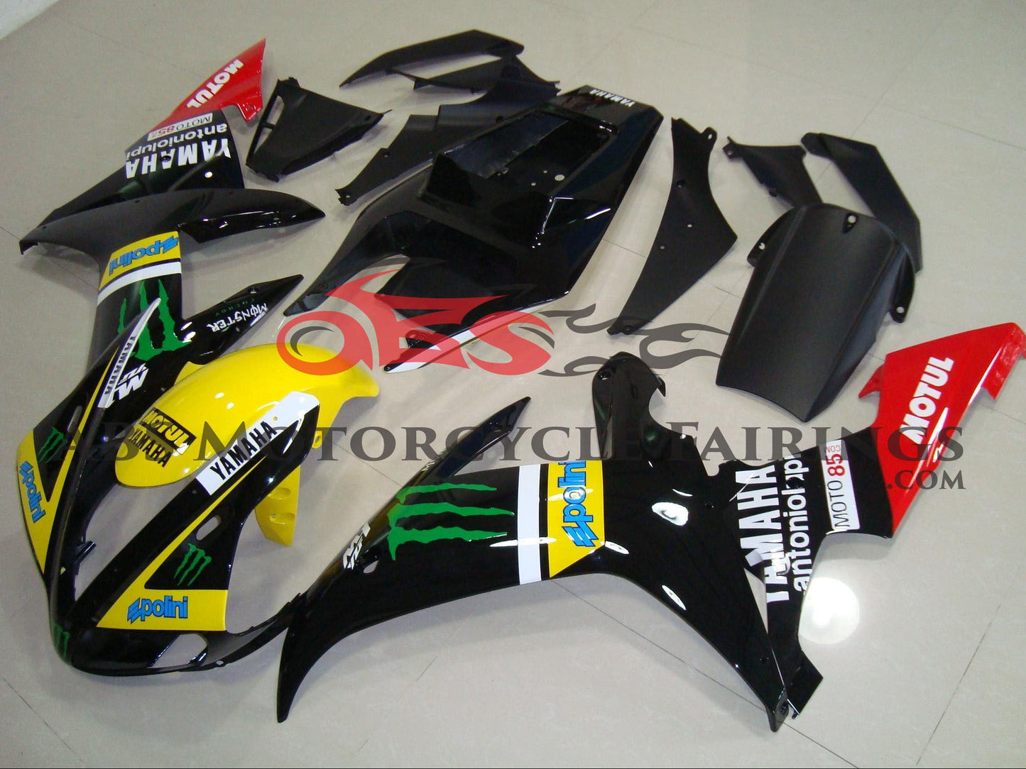 Fairings for Yamaha YZF-R1 (2002-2003) Black Monster at KingsMotorcycleFairings.com