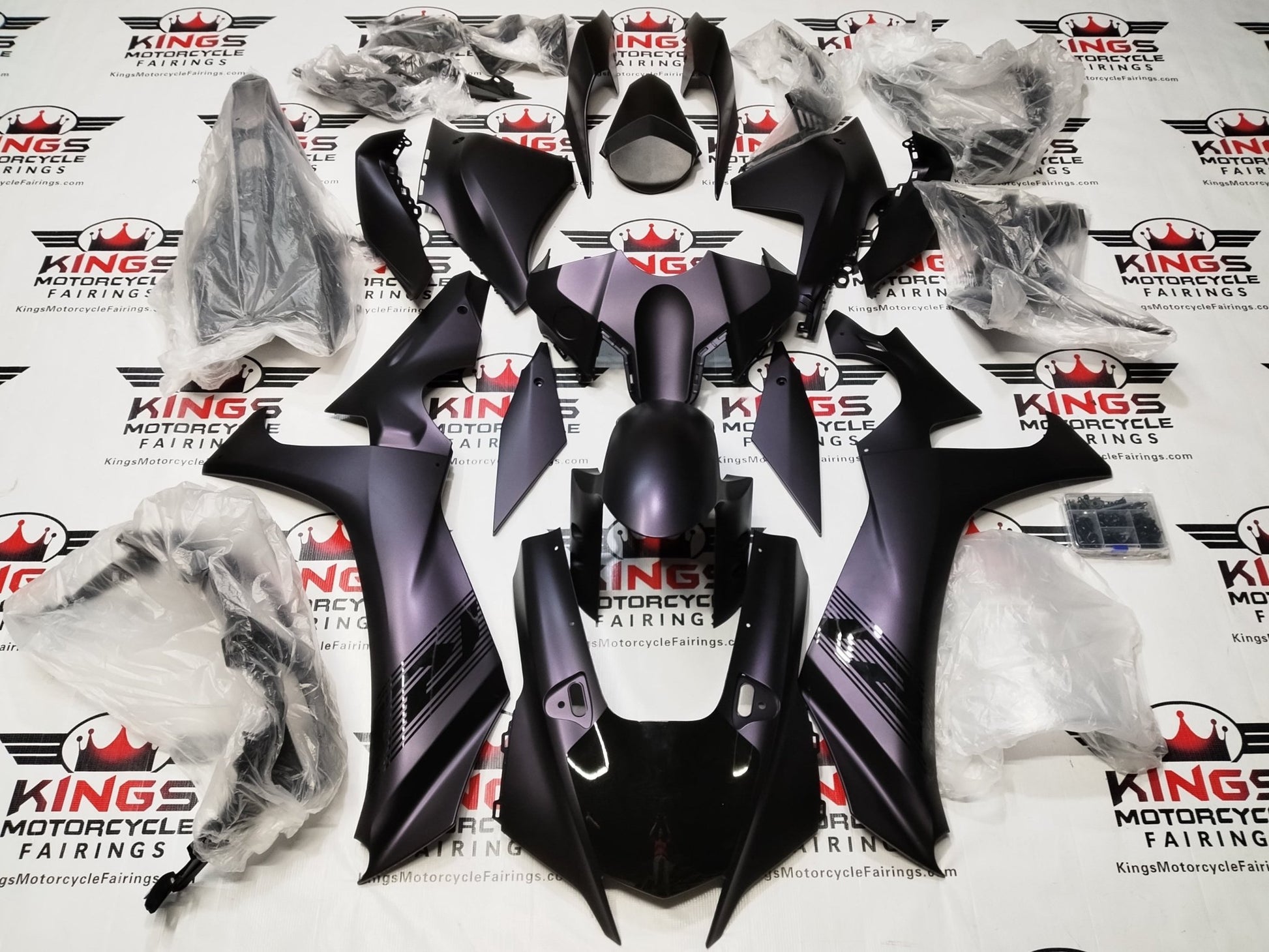 Fairings for Yamaha YZF-R1 (2020-2025) Matte Purple, Black Chameleon at KingsMotorcycleFairings.com
