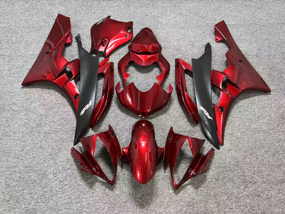 Fairings for Yamaha YZF-R6 (2006-2007) Gloss Candy Red, Matte Black at KingsMotorcycleFairings.com