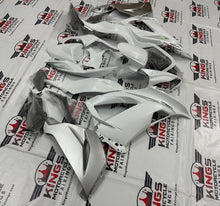 Fairing kit for a Kawasaki ZX6R 636 (2013-2018) White, Silver & Green at KingsMotorcycleFairings.com