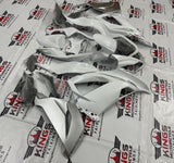 Fairing kit for a Kawasaki ZX6R 636 (2013-2018) White, Silver & Green at KingsMotorcycleFairings.com