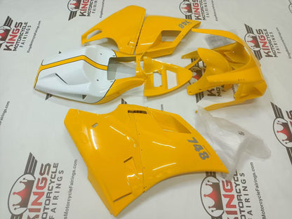 Fairings for Ducati 748 (1994-2003) Yellow, White, Stripe at KingsMotorcycleFairings.com