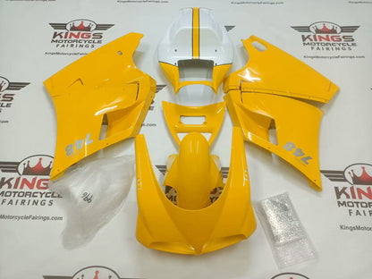 Fairings for Ducati 748 (1994-2003) Yellow, White, Stripe from KingsMotorcycleFairings.com