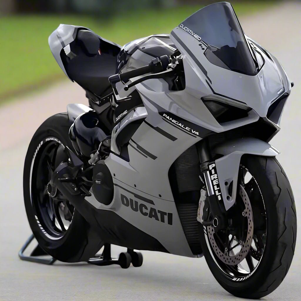 Fairings for Ducati Panigale V4 (2018-2019) Gray, Black Stripes from KingsMotorcycleFairings.com