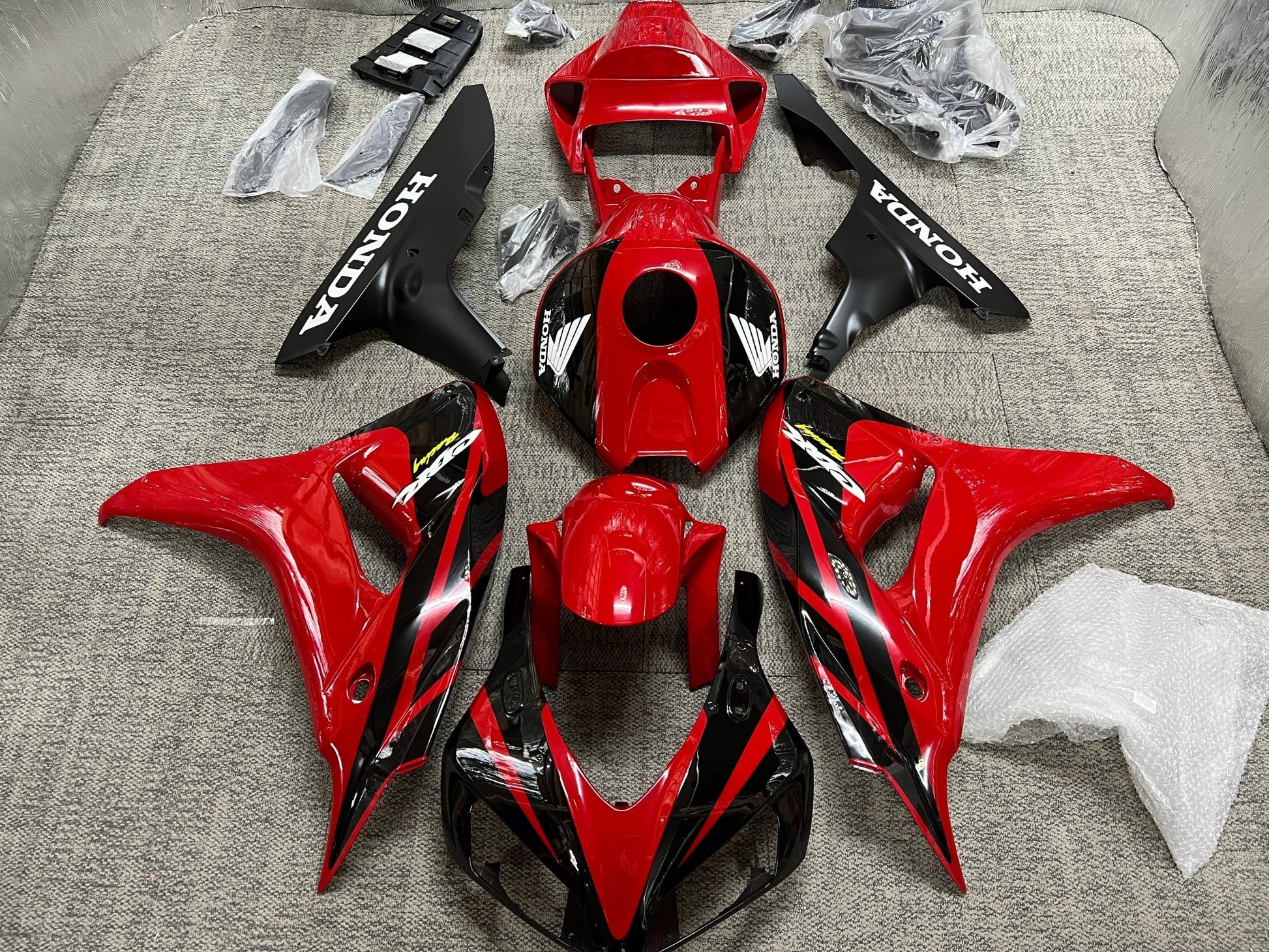 Fairings for Honda CBR1000RR (2006-2007) Red, Black Stripes from KingsMotorcycleFairings.com