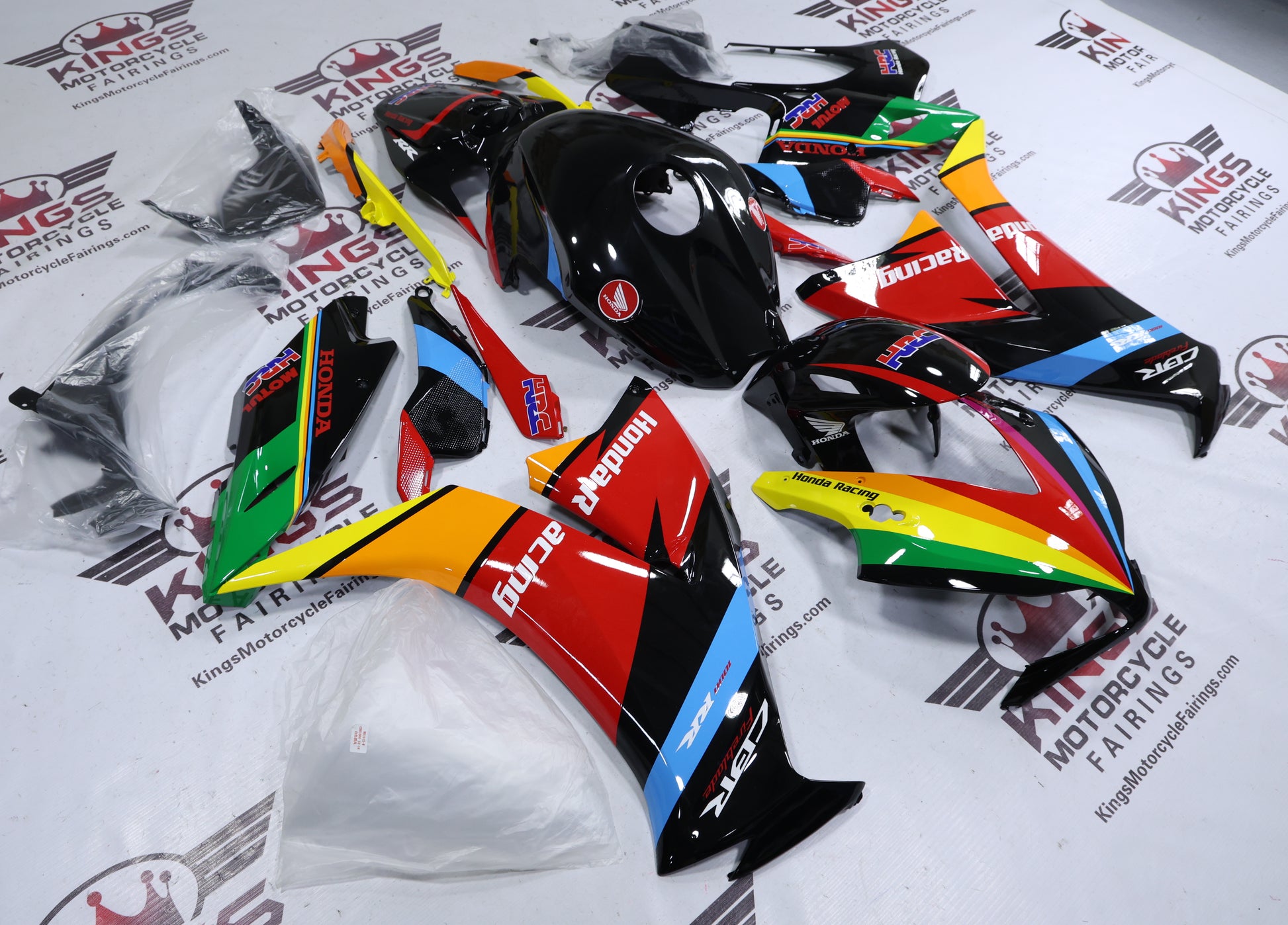 Fairings for Honda CBR1000RR (2012-2016) Rainbow Stripes at KingsMotorcycleFairings.com
