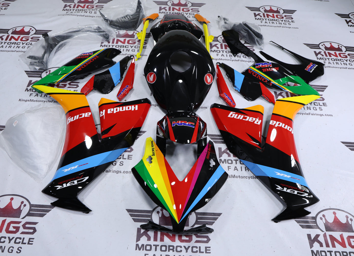 Fairings for Honda CBR1000RR (2012-2016) Rainbow Stripes from KingsMotorcycleFairings.com