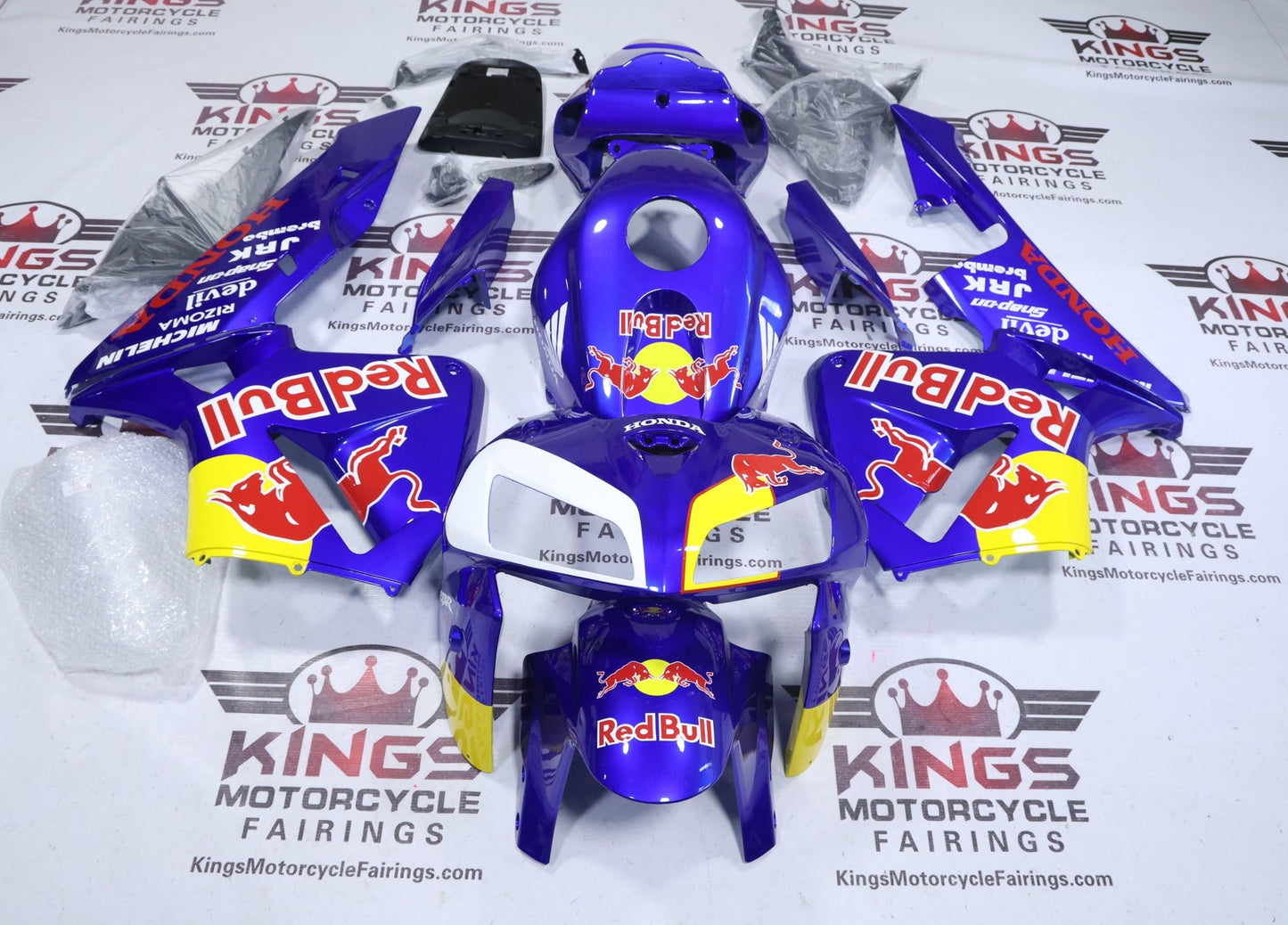 Fairings for Honda CBR600RR (2005-2006) Blue Red Bull at KingsMotorcycleFairings.com