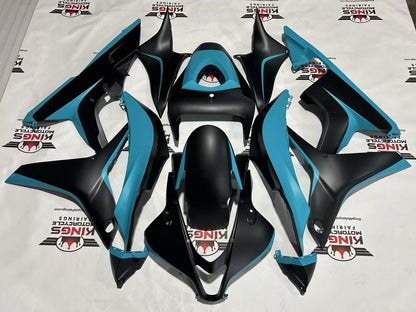 Fairings for Honda CBR600RR (2007-2008) Matte Black, Blue Turquoise at KingsMotorcycleFairings.com