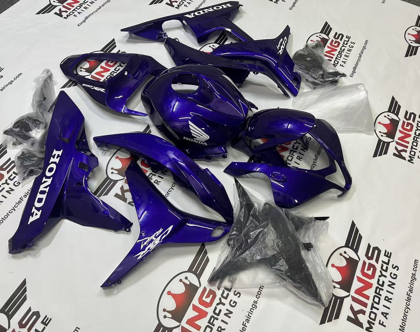 Fairings for Honda CBR600RR (2007-2008) Purple, White Wings at KingsMotorcycleFairings.com