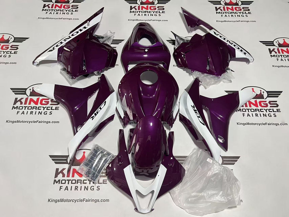 Fairings for Honda CBR600RR (2009-2012) Purple, White Stripe, Black at KingsMotorcycleFairings.com