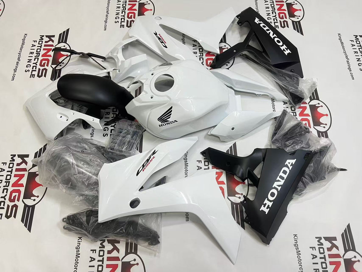 Fairings for Honda CBR650R (2024-2025) Pearl White, Matte Black from KingsMotorcycleFairings.com