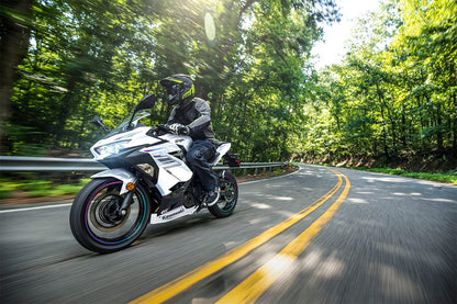 Fairings for KAWASAKI NINJA 400 (2018-2023) White Pearl Blizzard at KingsMotorcycleFairings.com