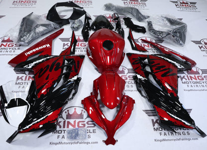 Fairings for Kawasaki Ninja 300 (2013-2024) Candy Red, Black, White from KingsMotorcycleFairings.com