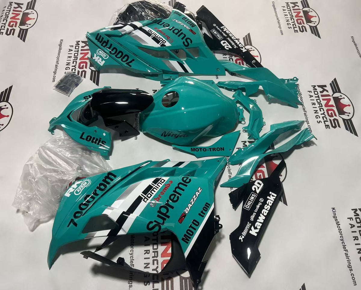 Fairings for Kawasaki Ninja 300 (2013-2024) Turquoise Blue Supreme at KingsMotorcycleFairings.com