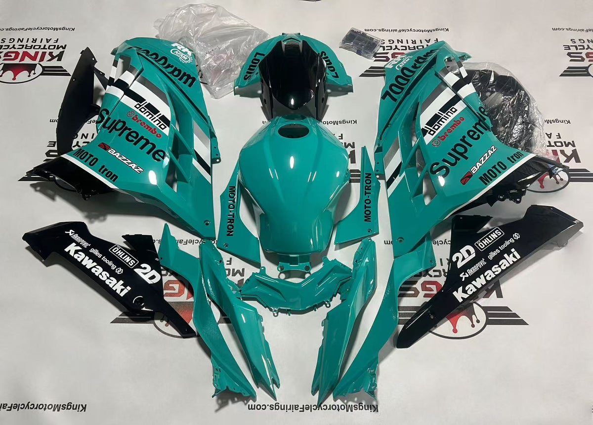 Fairings for Kawasaki Ninja 300 (2013-2024) Turquoise Blue Supreme from KingsMotorcycleFairings.com