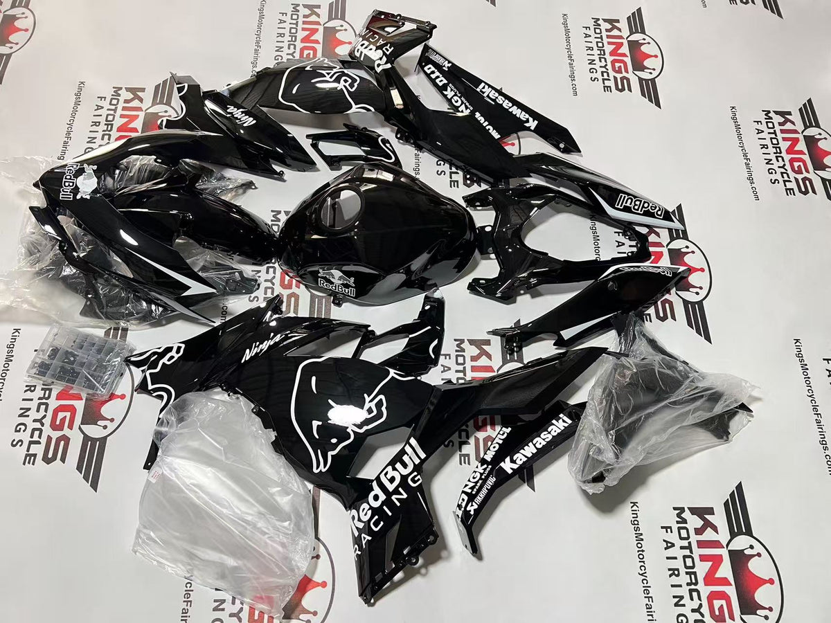 Fairings for Kawasaki Ninja 400 (2018-2023) Black, White RedBull at KingsMotorcycleFairings.com