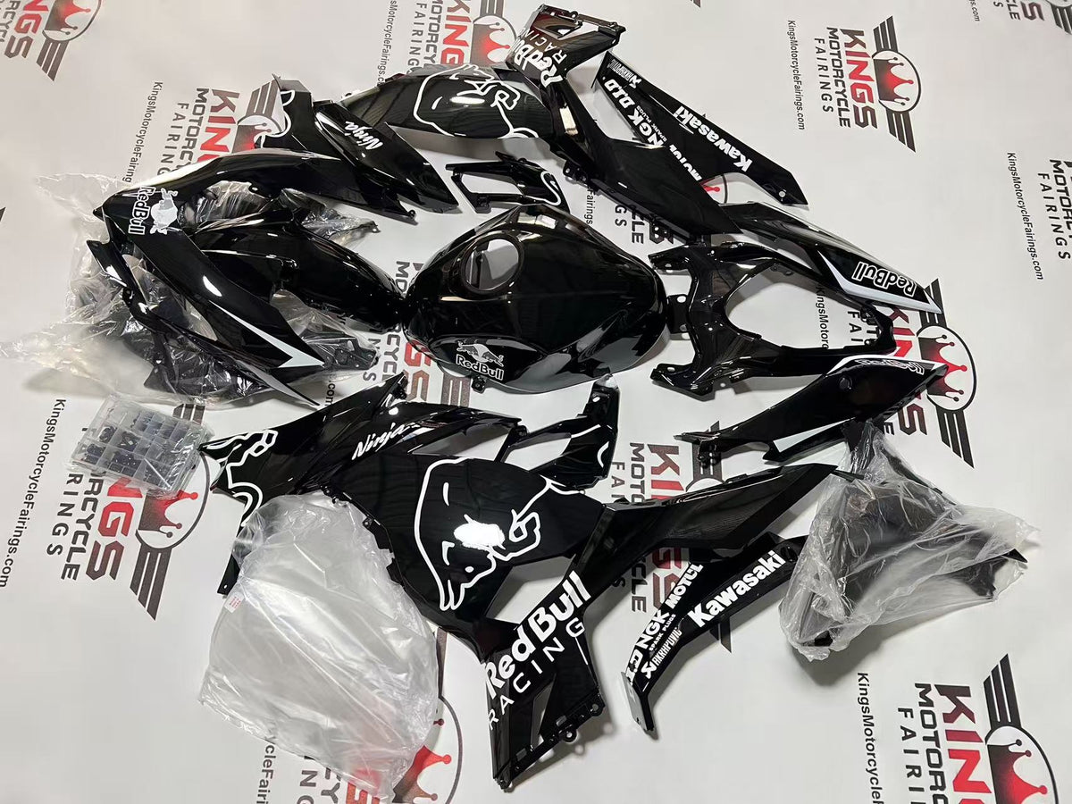 Fairings for Kawasaki Ninja 400 (2018-2023) Black, White RedBull from KingsMotorcycleFairings.com