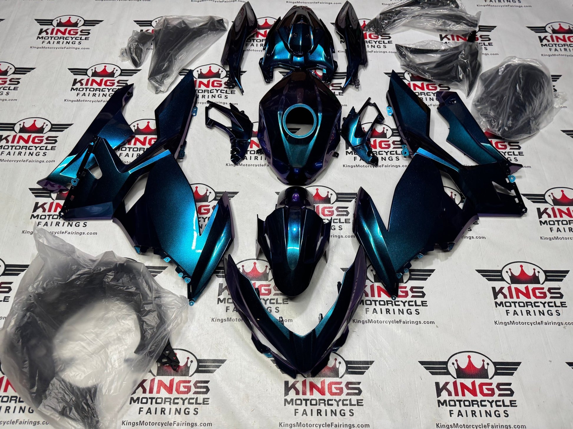 Fairings for Kawasaki Ninja 400 (2018-2023) Blue, Purple Metallic Chameleon at KingsMotorcycleFairings.com
