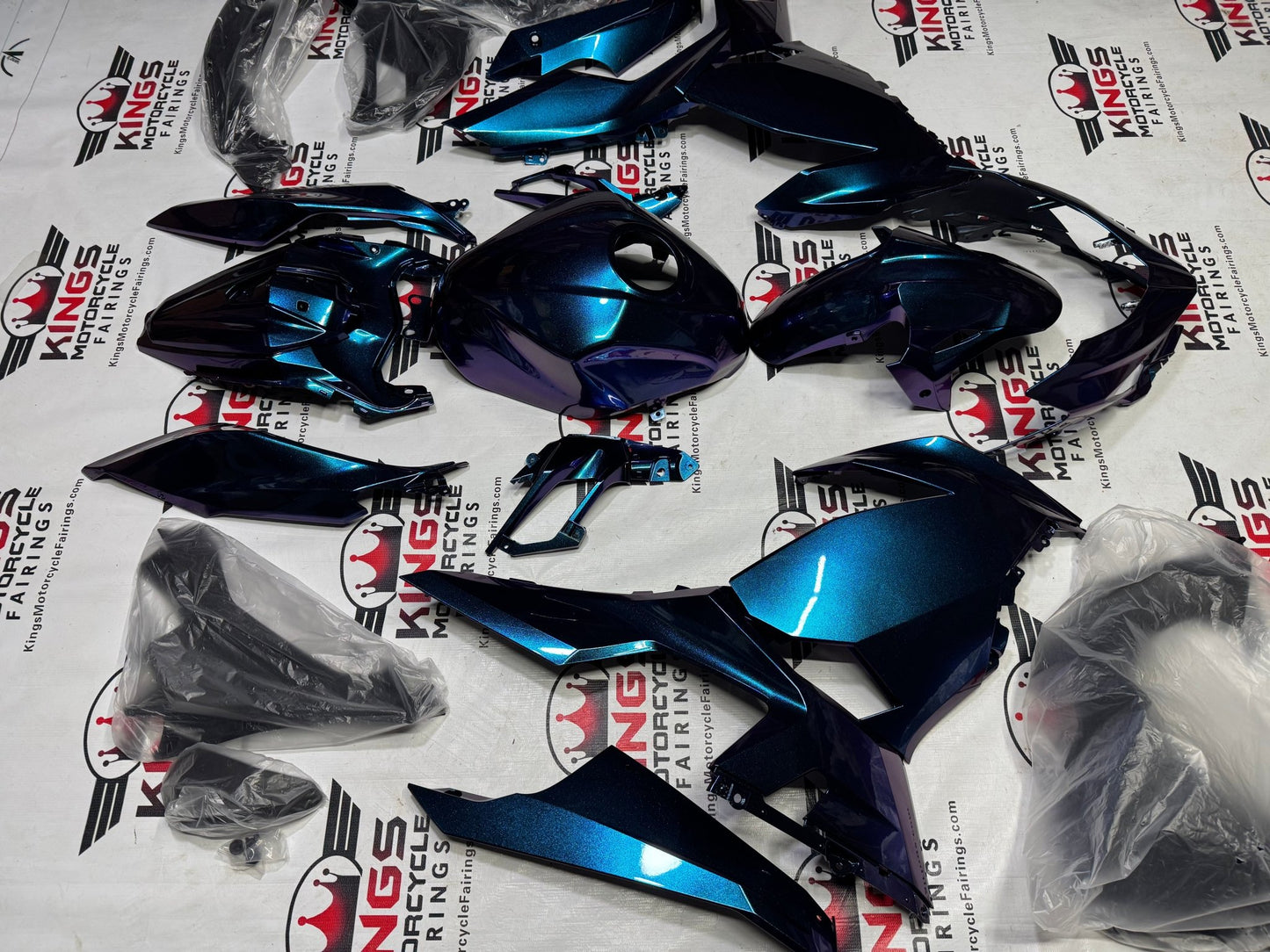Fairings for Kawasaki Ninja 400 (2018-2023) Blue, Purple Metallic Chameleon from KingsMotorcycleFairings.com