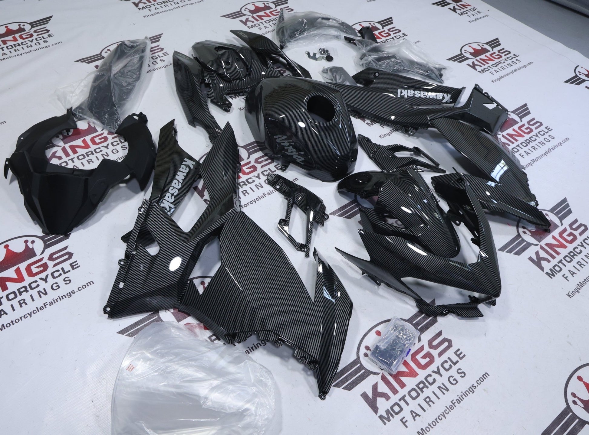 Fairings for Kawasaki Ninja 400 (2018-2023) Carbon Fiber Style at KingsMotorcycleFairings.com