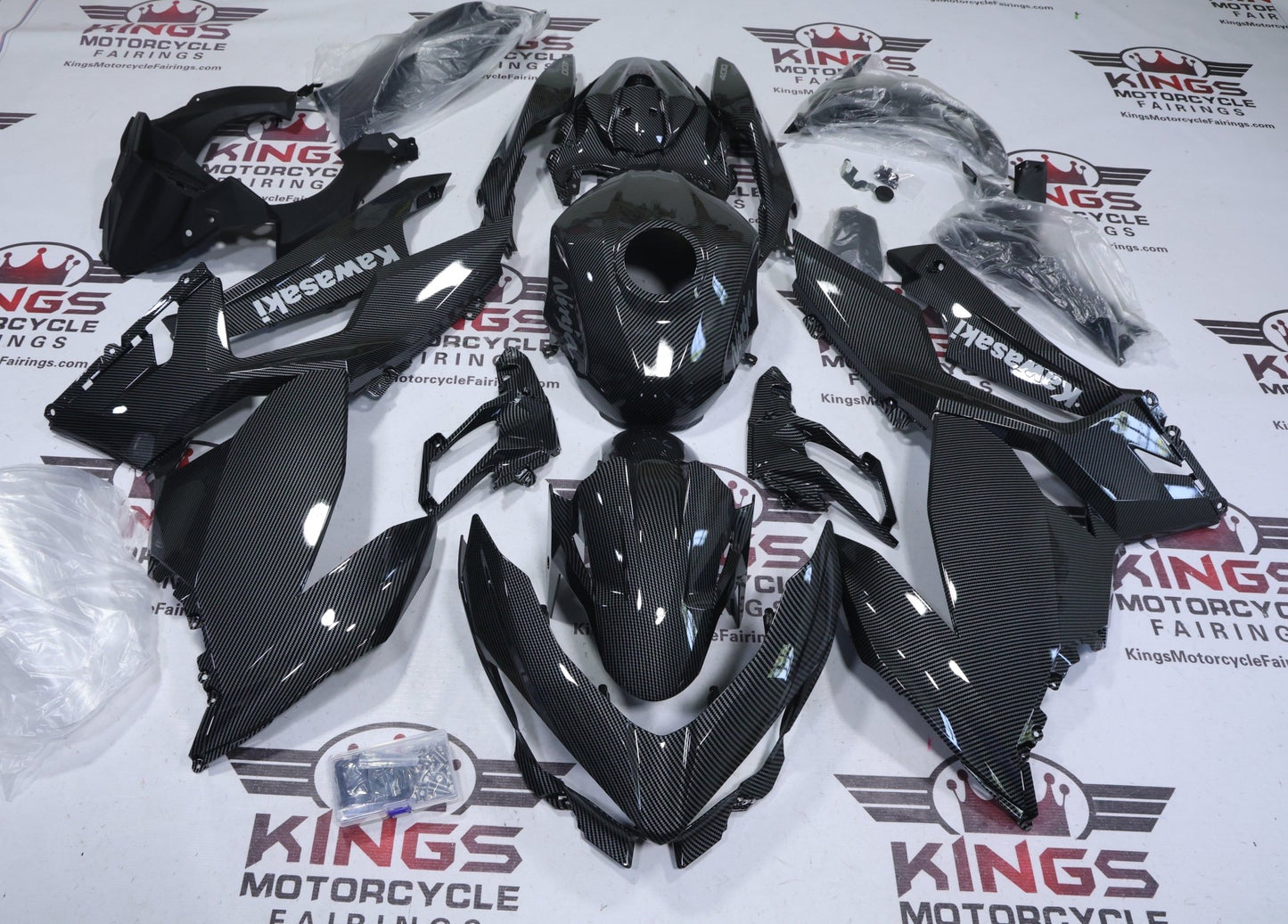 Fairings for Kawasaki Ninja 400 (2018-2023) Carbon Fiber Style from KingsMotorcycleFairings.com