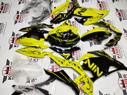 Fairings for Kawasaki Ninja 400 (2018-2023) Custom Neon Yellow, Black Split from KingsMotorcycleFairings.com