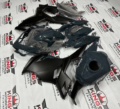 Kawasaki Ninja 400 Fairings (2018-2023) Dark Nardo Gray, Matte Black at KingsMotorcycleFairings.com