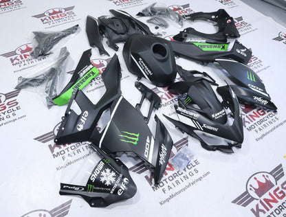 Fairings for Kawasaki Ninja 400 (2018-2023) Matte Black, White, Green, Elf from KingsMotorcycleFairings.com
