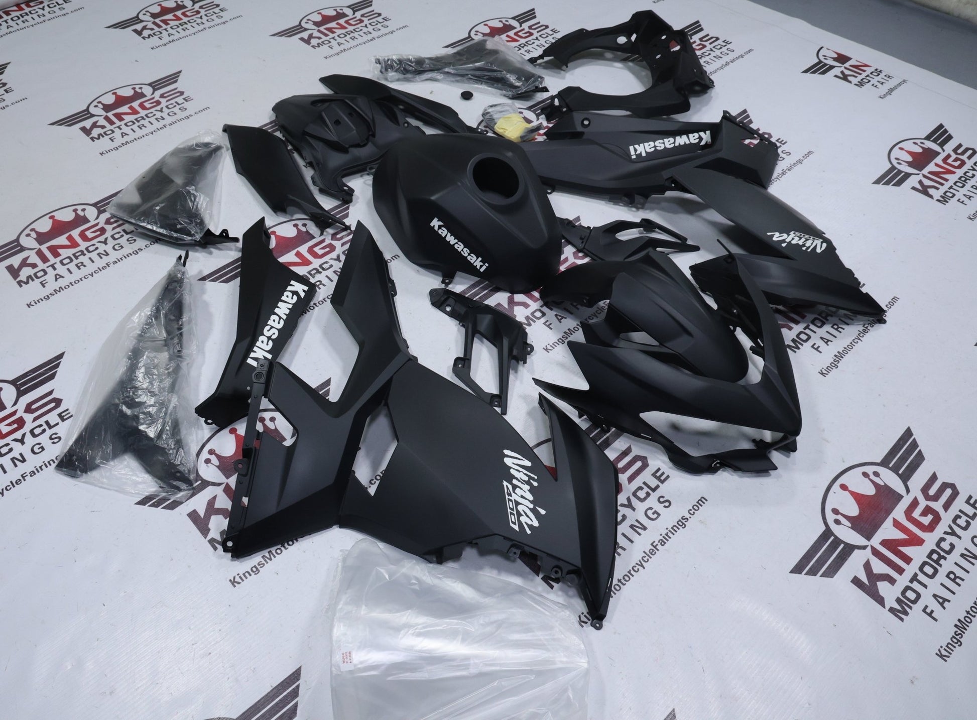 Fairings for Kawasaki Ninja 400 (2018-2023) Matte Black at KingsMotorcyceFairings.com