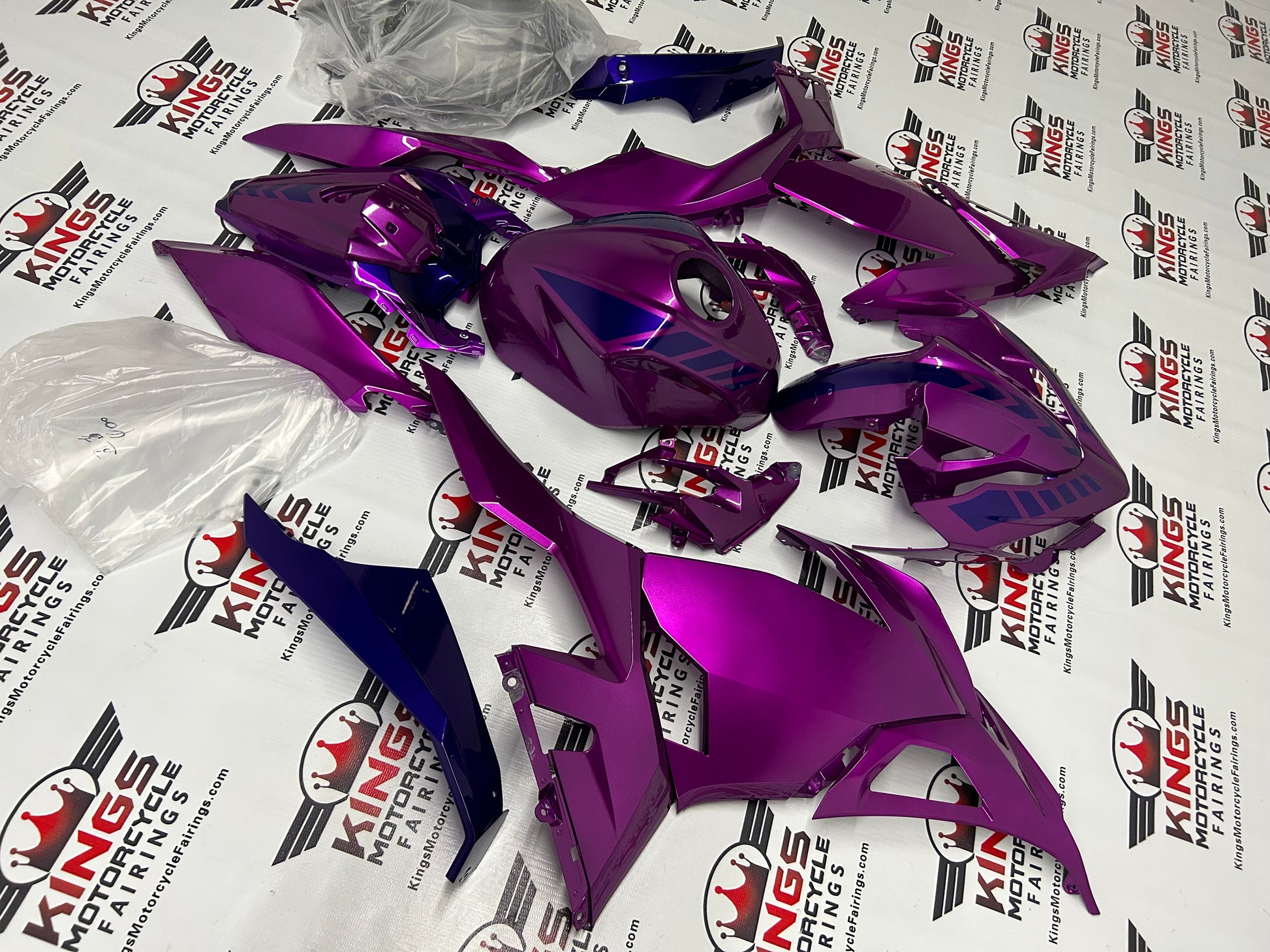 Fairings for Kawasaki Ninja 400 (2018-2023) Pink, Purple from KingsMotorcycleFairings.com