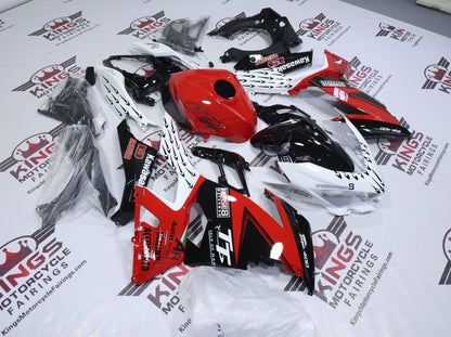 Fairings for Kawasaki Ninja 400 (2018-2023) White, Red, Black Arrows from KingsMotorcycleFairings.com