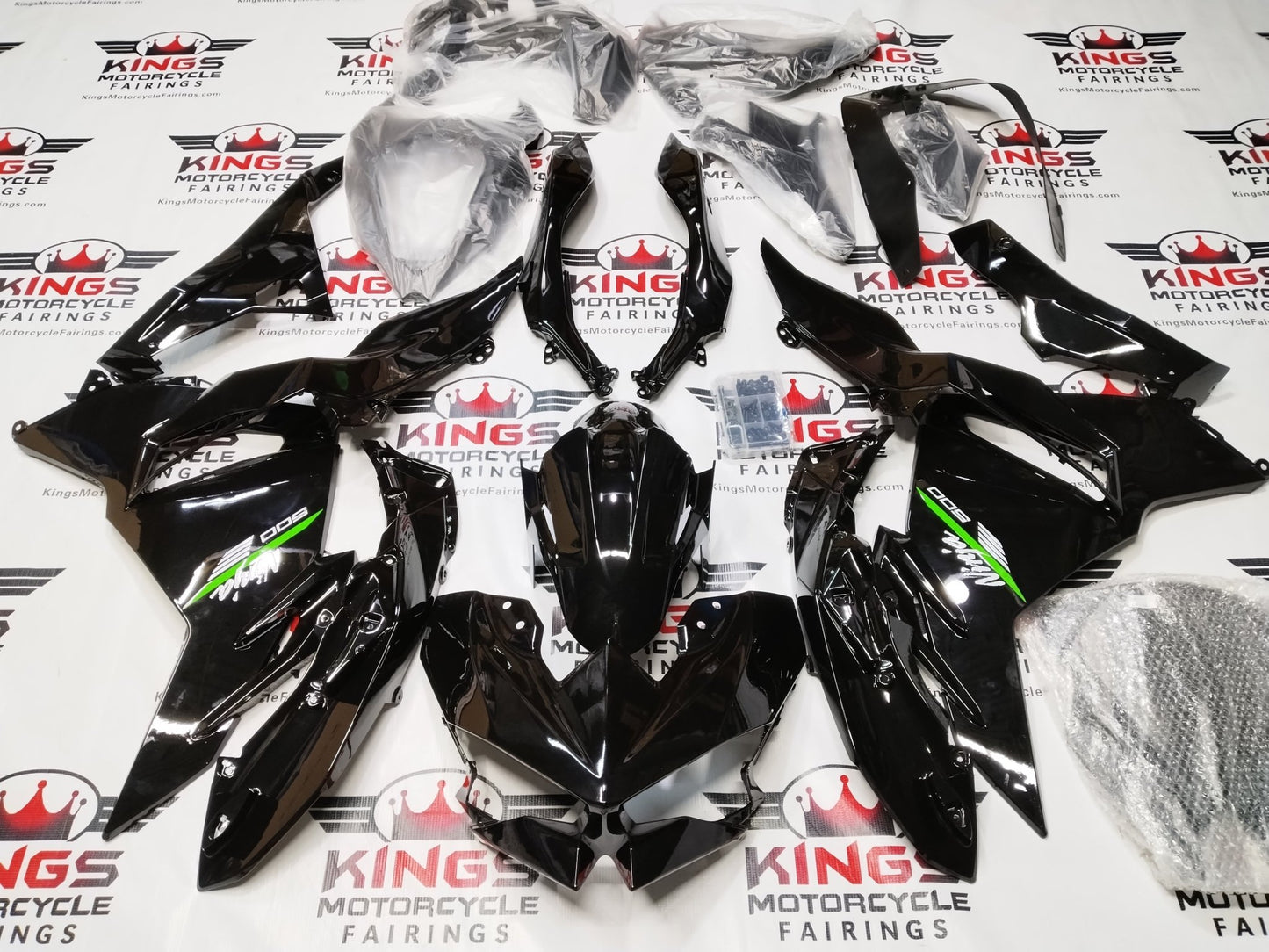 Fairings for Kawasaki Ninja 500 (2024-2025) Black Gloss at KingsMotorcycleFairings.com