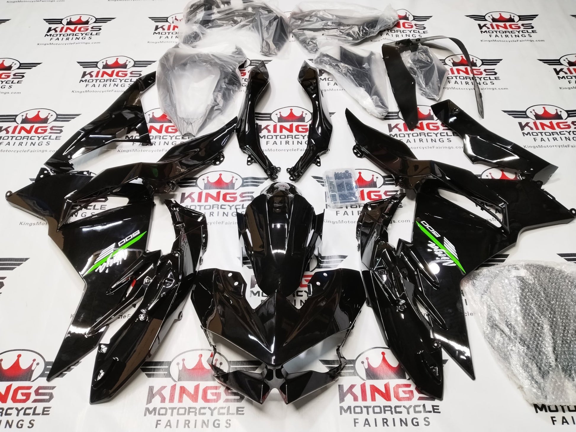 Fairings for Kawasaki Ninja 500 (2024-2025) Black Gloss at KingsMotorcycleFairings.com