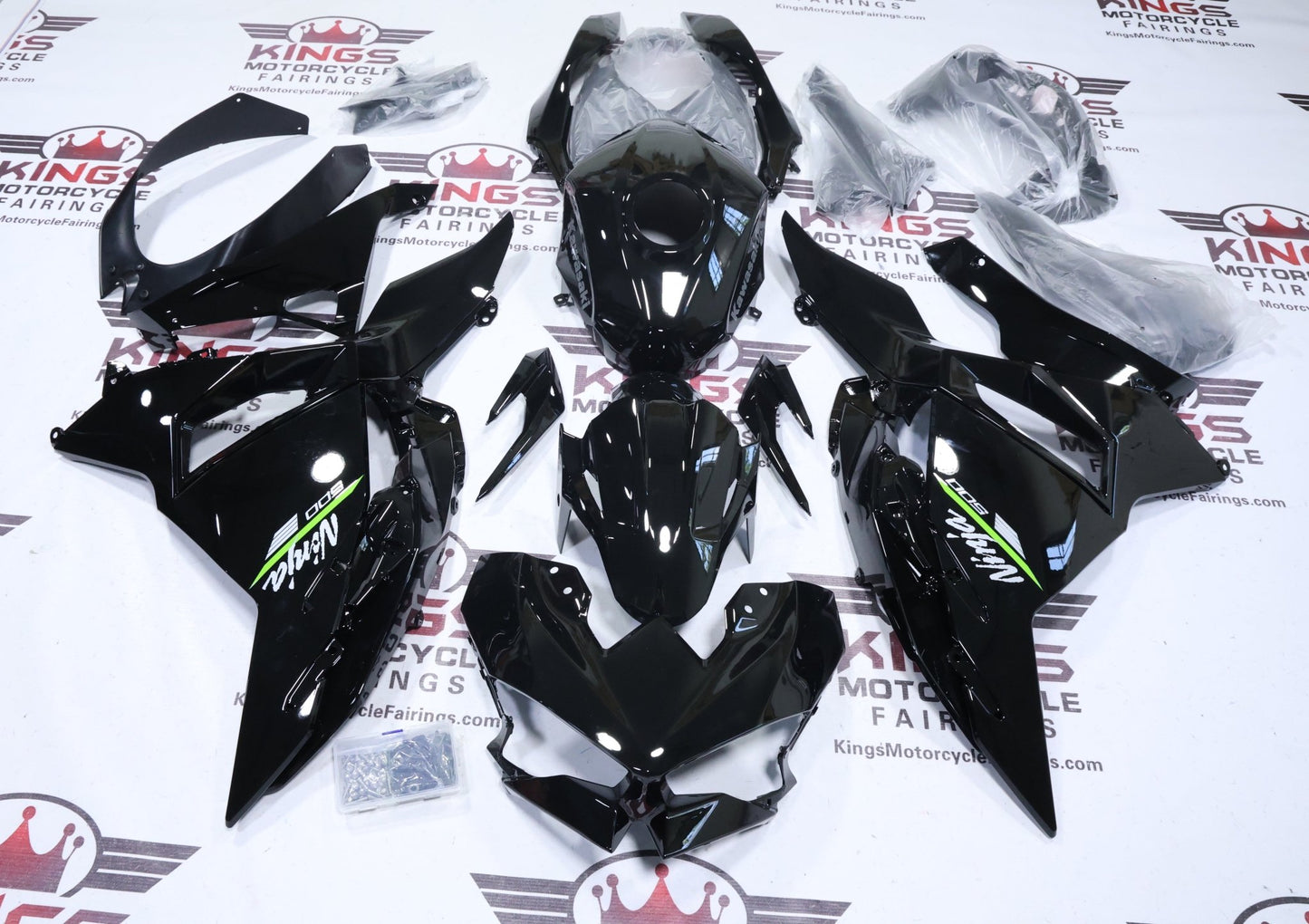 Fairings for Kawasaki Ninja 500 (2024-2025) Black at KingsMotorcycleFairings.com