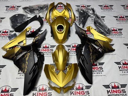 Fairings for Kawasaki Ninja 500 (2024-2025) Gold, Matte Black Spray from KingsMotorcycleFairings.com