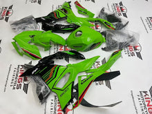 Fairings for Kawasaki Ninja 500 (2024-2025) Green, Black, Red Stripe from KingsMotorcycleFairings.com