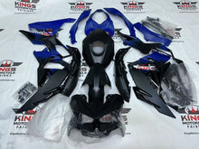 Fairings for Kawasaki Ninja 500 (2024-2025) Matte Black, Blue Splash from KingsMotorcycleFairings.com