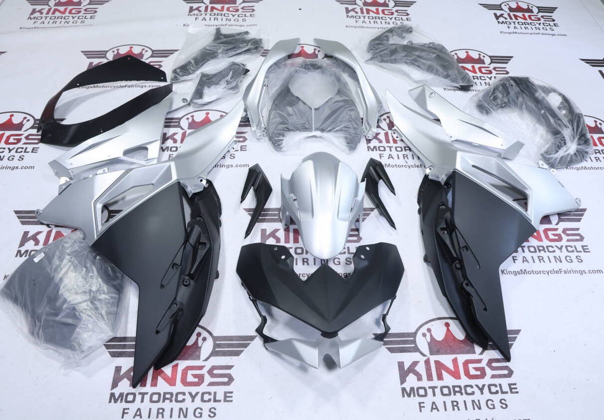 Fairings for Kawasaki Ninja 500 (2024-2025) Matte Black, Matte Silver at KingsMotorcycleFairings.com