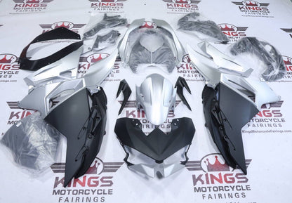 Fairings for Kawasaki Ninja 500 (2024-2025) Matte Black, Matte Silver at KingsMotorcycleFairings.com